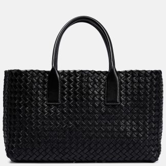 Bottega Veneta Tote Cabat Small aus Leder in Schwarz