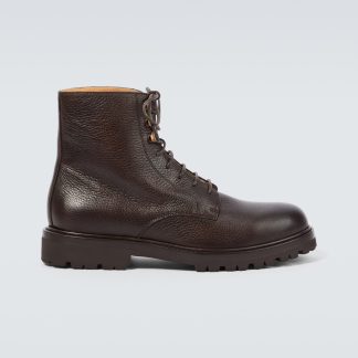 Brunello Cucinelli Schnürstiefel aus Leder in Braun