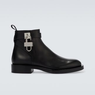 Givenchy Ankle Boots Padlock aus Leder in Schwarz