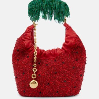 Loewe Verzierte Schultertasche Squeeze Fruit Mini  in Rot