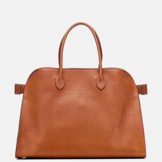 The Row Tote Soft Margaux 15 aus Leder in Braun