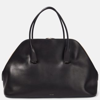 The Row Tote aus Leder in Schwarz