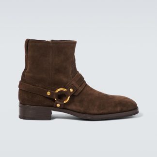 Tom Ford Bikerstiefel Cavendish aus Veloursleder in Braun